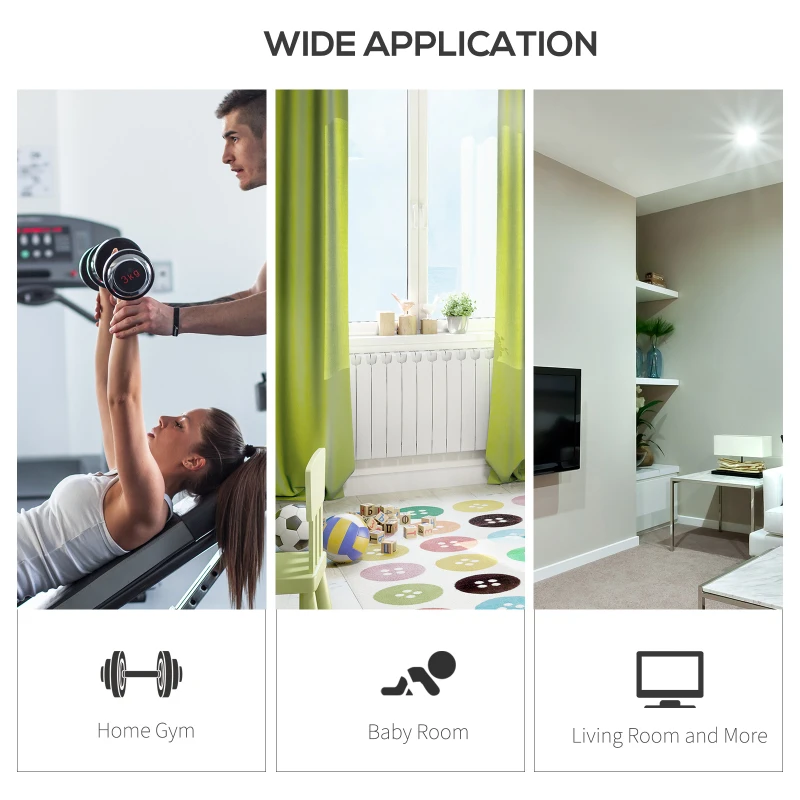 HOMCOM 54pcs EVA Foam Interlocking Tiles Exercise Gym Mat Non-Skid 209sq.ft Multi-Color