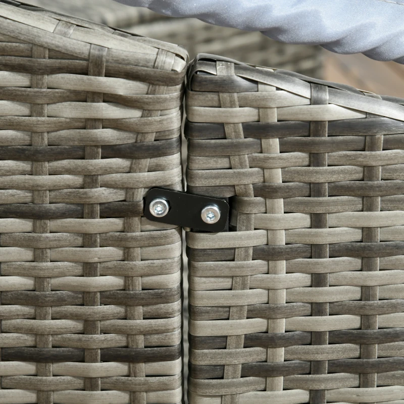 Outsunny Convertible Rattan Daybed Sectional, Light Grey