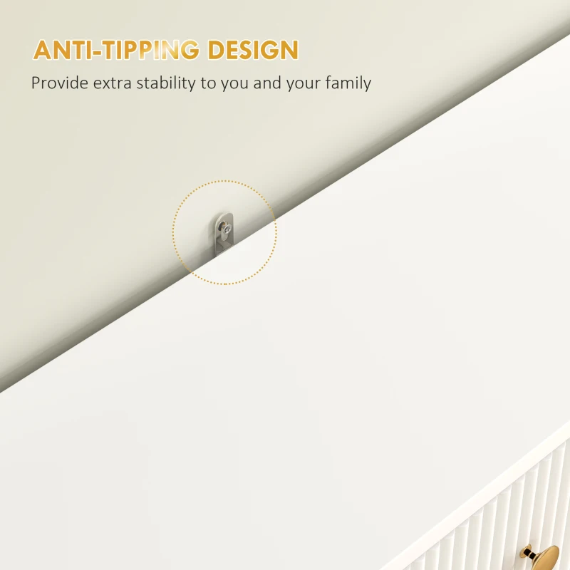 HOMCOM Narrow Shoe Storage Cabinet with Wave-like Panels and Adjustable Shelves for 12 Pairs of Shoes, White