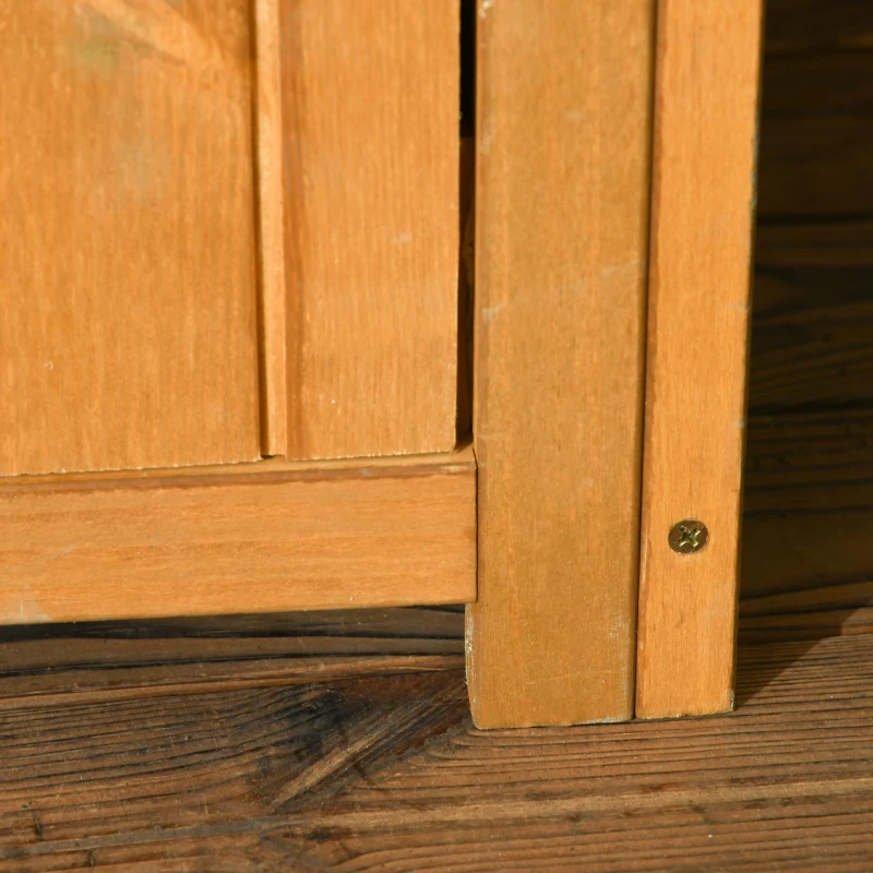 Outsunny 30" x 21" x 71" Garden Storage Shed, Outdoor Tool Utility Storage House  with 3 Tier Shelves and Roof, Brown