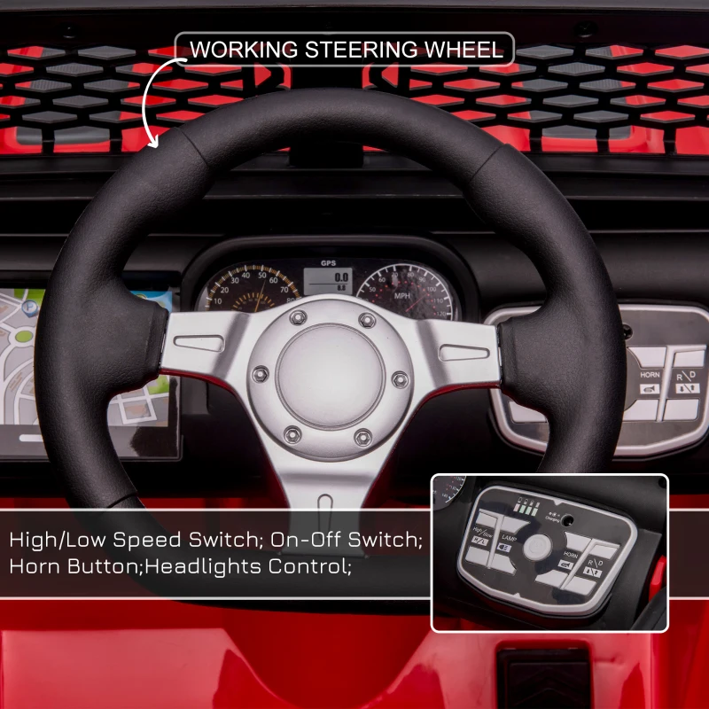 Aosom 12V Ride On Car Off Road Truck for kids SUV Electric Battery Powered with Remote Control, Adjustable Speed, Red