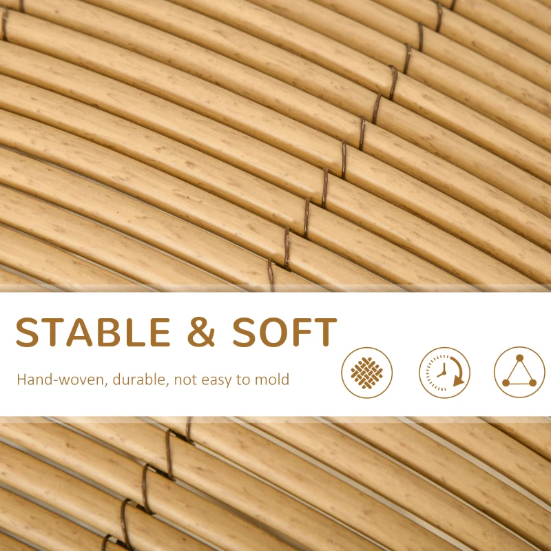 PawHut 20.5" Rattan Cat Bed, Wicker Elevated Round Condo for Comfort and Circulation with Cushion