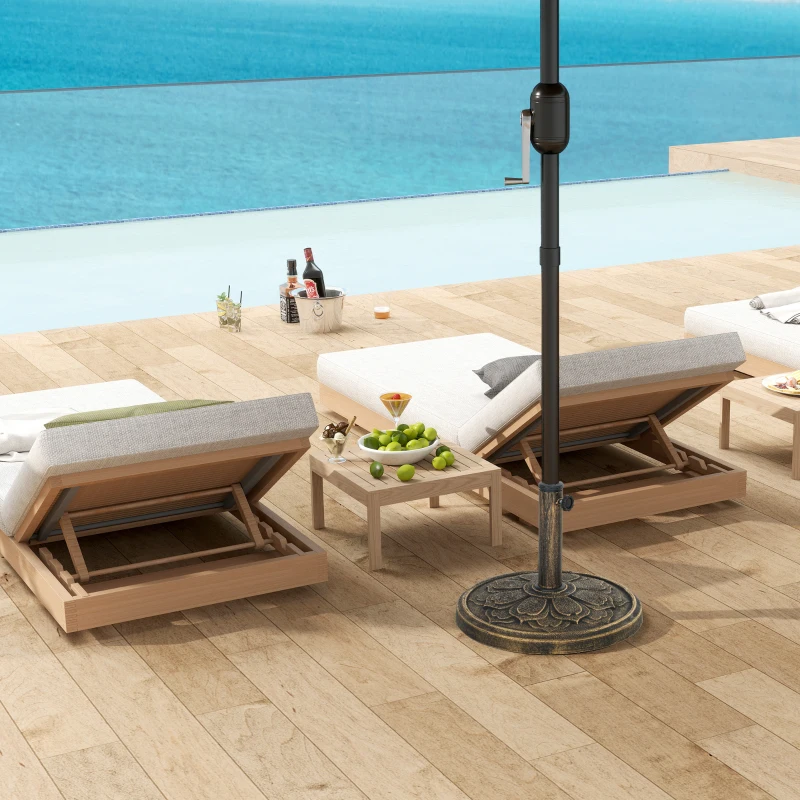 Outsunny 26 lbs Resin Round Patio Umbrella Base, Umbrella Stand Base, Outdoor Umbrella Stand for 1.3"/1.5"/1.9" Umbrella Poles for Outdoor, Lawn, Poolside, Bronze