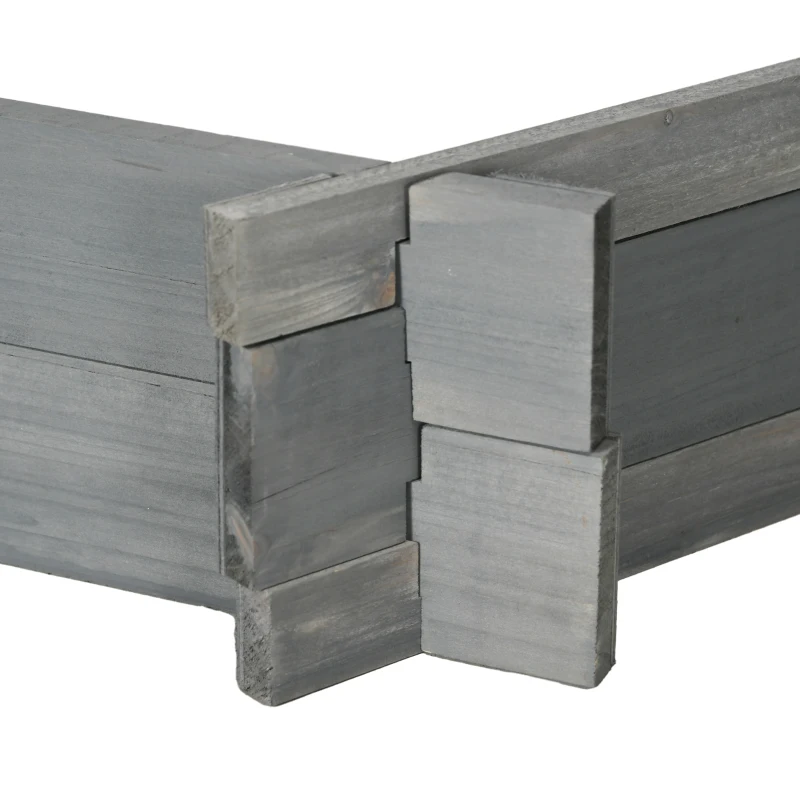 Outsunny 39" x 36" Screwless Raised Garden Bed, Hexagon Planter Box for Outdoor Plants, Vegetables, Flowers, Herbs, Gray