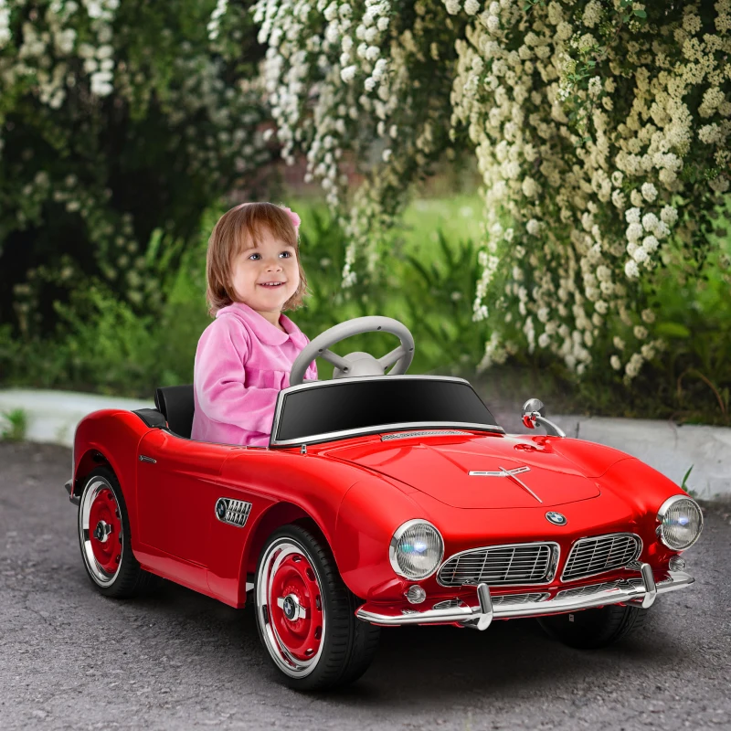 Aosom Licensed BMW 12V Kid Electric Ride On Car with Easy Transport, Red