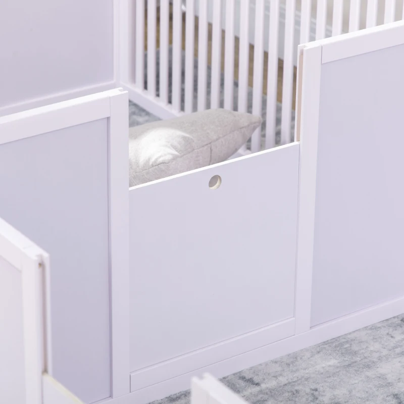 PawHut Whelping Box for Dogs Built for Mother's Comfort, Dog Whelping Pen with Removable Doors, Puppy Playpen for Indoors, Newborn Puppy Supplies & Essentials, 81" x 39" x 20", White