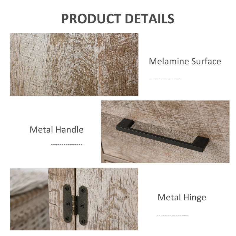 kleankin Freestanding Bathroom Storage Cabinet Slimline Unit w/ Adjustable Shelves Drawer