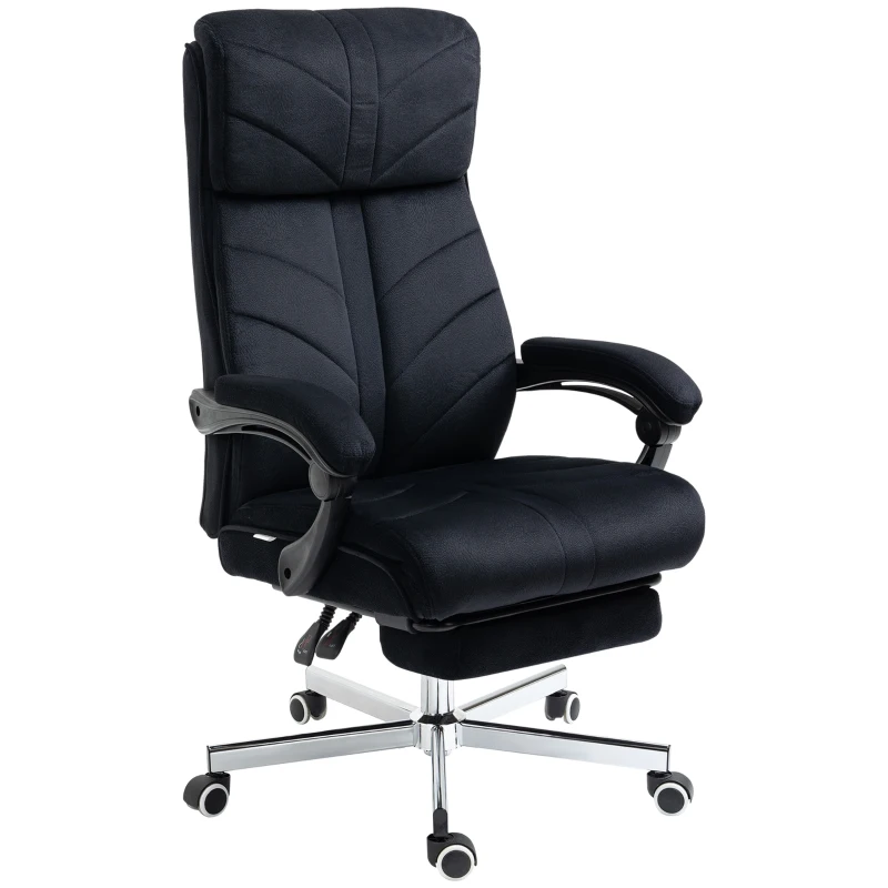Vinsetto High-Back Office Chair Computer Desk Chair with Footrest Reclining Function and Adjustable Height Black
