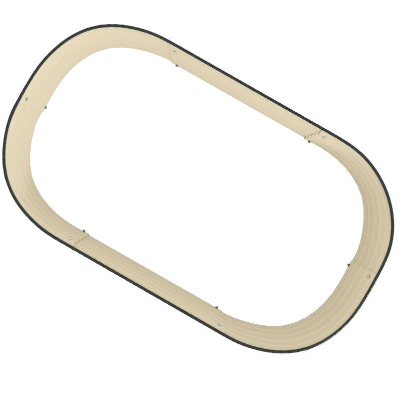 Outsunny 3.4' x 2' x 1' Galvanized Raised Garden Bed Kit, Metal Planter Box with Safety Edging, Cream