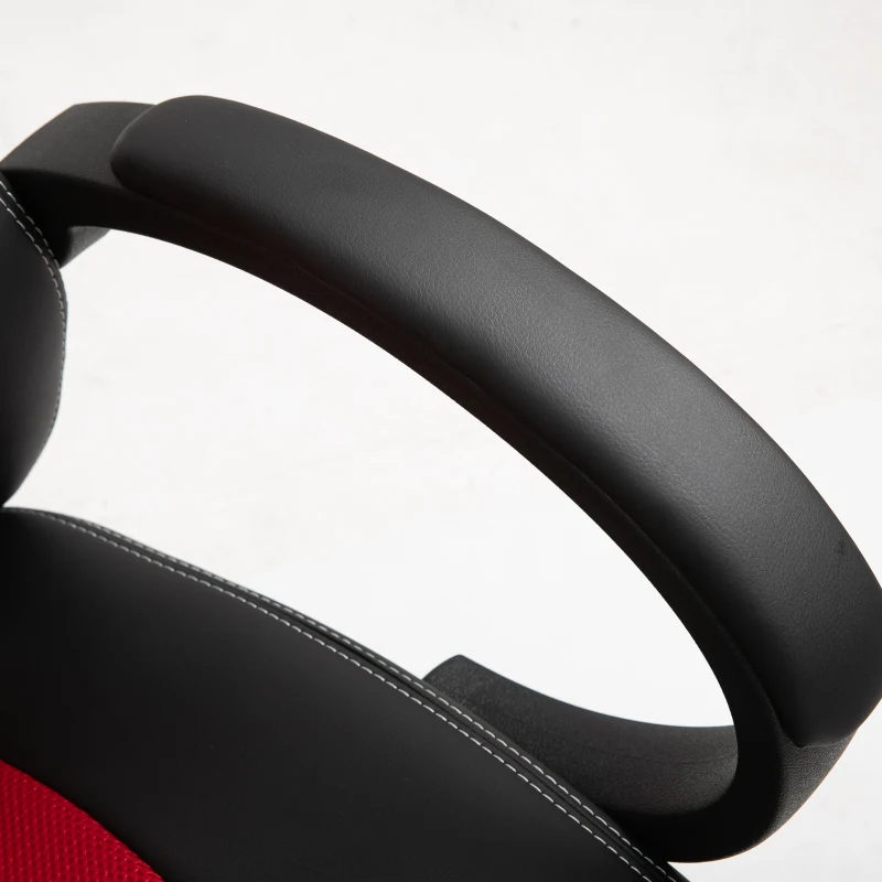 HOMCOM Racing Gaming Chair Office Chair Computer Desk Gamer Chair with Swivel Wheels, Padded Headrest, Tilt Function, Red