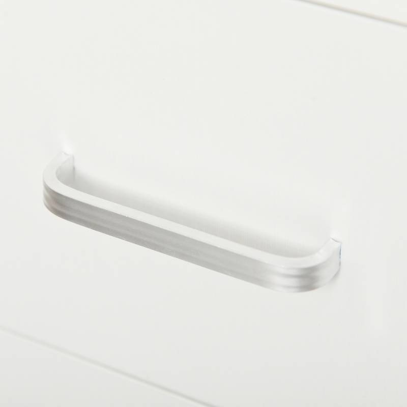 HOMCOM 180° Rotating Home Office Corner Desk Storage Shelf Cabinet White