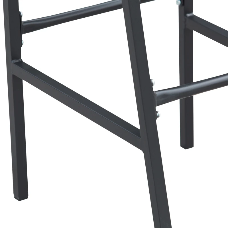 Outsunny 3 Piece Bar Height Outdoor Bistro Set for 2, Charcoal Gray