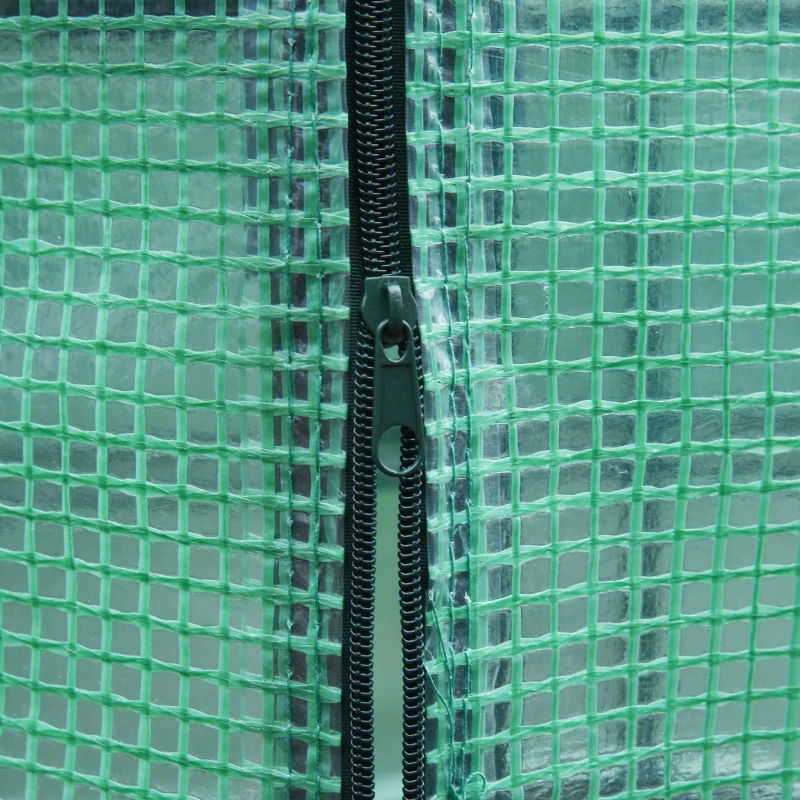 Outsunny Walk-in Greenhouse Outdoor 3 Tier 10 Shelf Warm House Garden Hexagonal Hot House with Roll-Up Zipper Door & Steel Frame