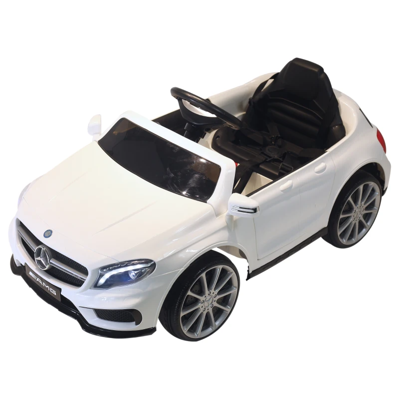 Aosom Replacement for Electric Kids Ride On Car Mercedes GLA AMG Licensed 6v Battery Powered Vehicle with High/Low Speed Headlight Music Remote Control White