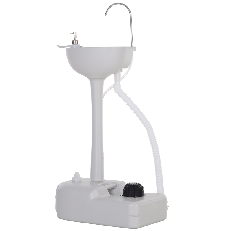 kleankin Portable Camping Sink Hand Wash Station with 17L Water Tank, Soap Dispenser and Towel Holder, for Outdoor Events