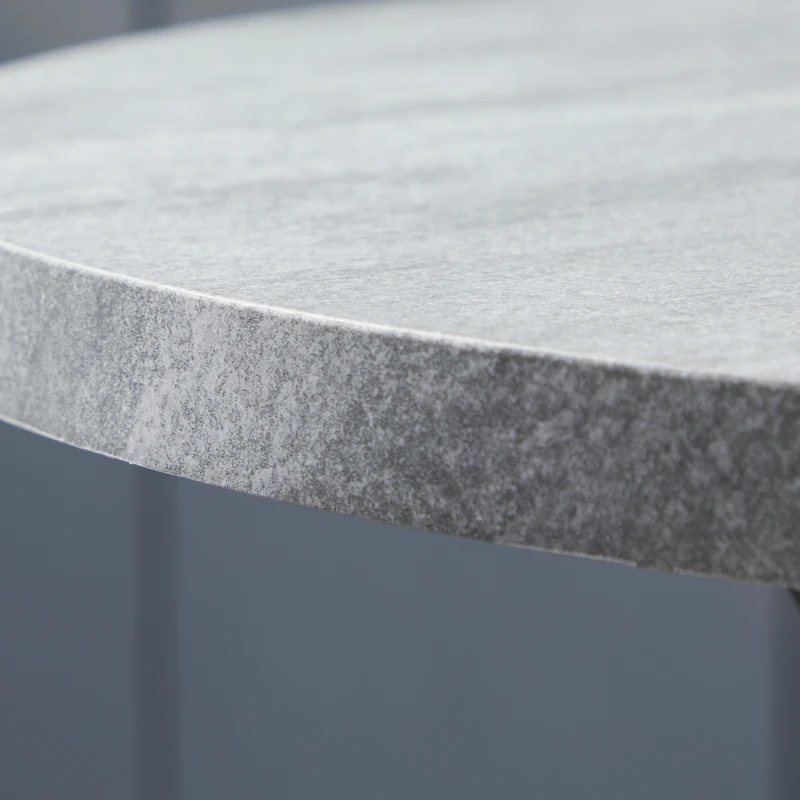 HOMCOM 29" Dining Table, Contemporary Round Kitchen Table with Steel Legs, Grey