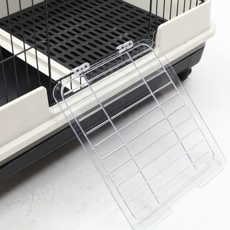 PawHut 45"H 4-Level Small Animal Cage Rabbit Hutch with Universal Lockable Wheels, Slide-out Tray for Bunny, Chinchillas, Ferret, Black