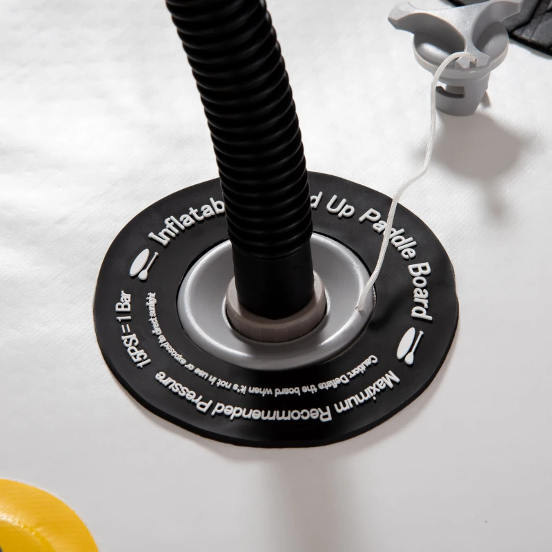 Outsunny Inflatable Paddle Board, Stand Up Paddle Board Adjustable Aluminum Paddle Non-Slip Deck Spray-painted Board, with ISUP Accessories & Carry Bag, 10'5'' x 30" x 6", Yellow