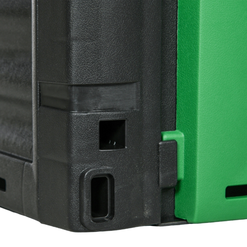 Outsunny Outdoor Compost Bin Garden Container, Fast Creation of Fertile Soil Aerating Compost Box, 80 Gallon, Green