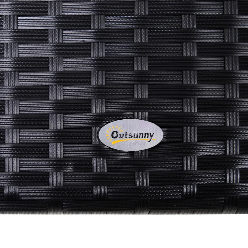 Outsunny 3 Person Wicker Porch Swing Chair Outdoor Rattan Patio Sling Hammock w/ Canopy