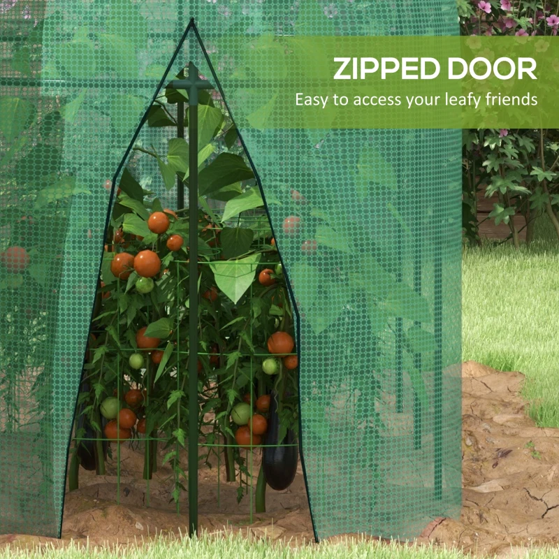 Outsunny 9.8' x 3.3' Plant Protector Tent, Crop Cage with Zipped Door and Ground Stakes for Garden, Yard, Lawn