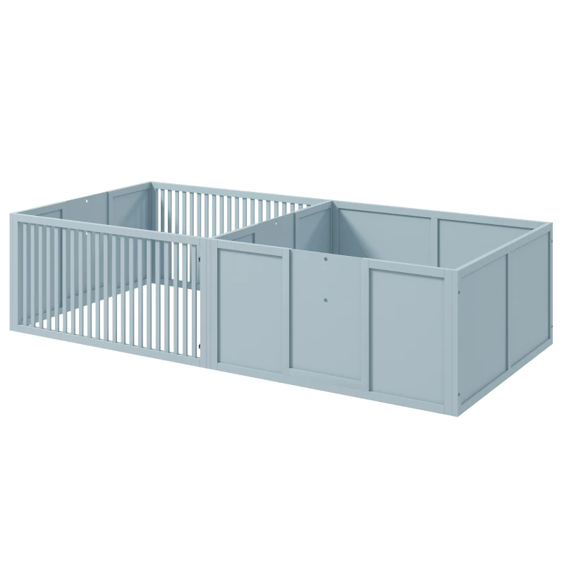 PawHut Whelping Box for Dogs Built for Mother's Comfort, Dog Whelping Pen with Removable Doors, Puppy Playpen for Indoors, Newborn Puppy Supplies & Essentials, 81" x 39" x 20", Gray
