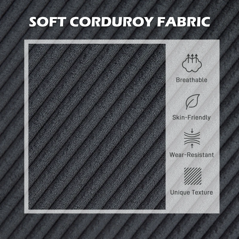 HOMCOM L Shaped Couch, L Shape Sofa with Chaise Lounge and Spring Cushion for Living Room, Bedroom, Grey