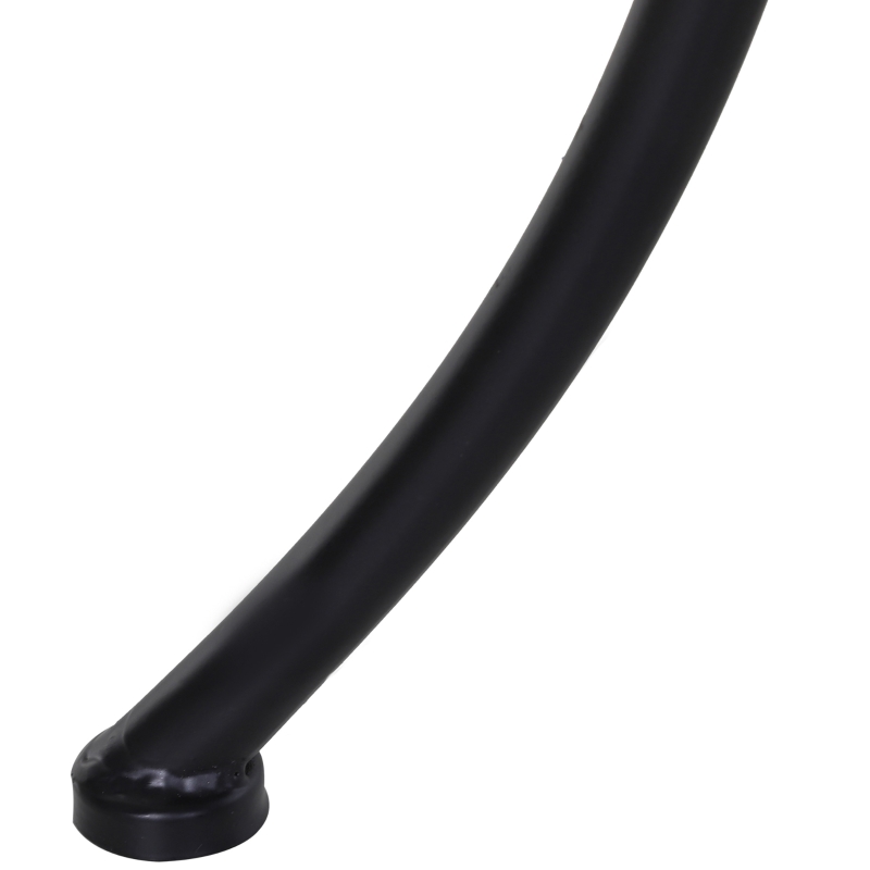 Outsunny 18"x18"x20" Square Garden Metal Bistro Table Outdoor Patio Coffee Side Desk, Black