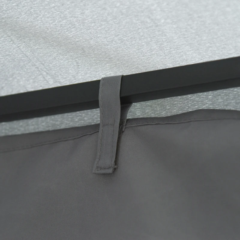 Outsunny 10' x 10' Patio Gazebo Outdoor, Canopy Shelter with Double-tier Roof, Pavilion Sidewalls for Garden Events, Dark Grey