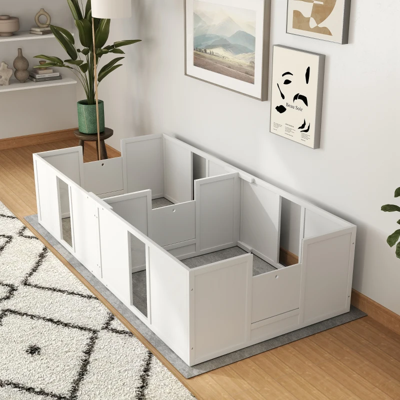 PawHut Whelping Box for Dogs and Puppies, Dog Birth Supplies Indoor w/ Adjustable Height Doors, for Medium Sized Dogs