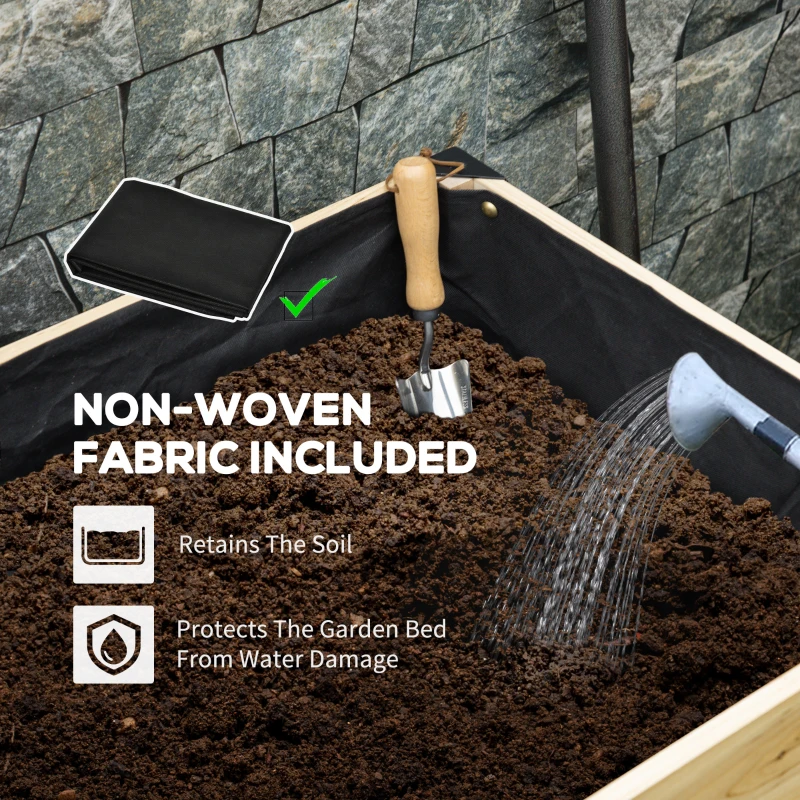 Outsunny 32'' x 24'' x 29'' Raised Garden Bed, Metal Legs Elevated Planter Box for Backyard, Patio to Grow Vegetables, Herbs, and Flowers