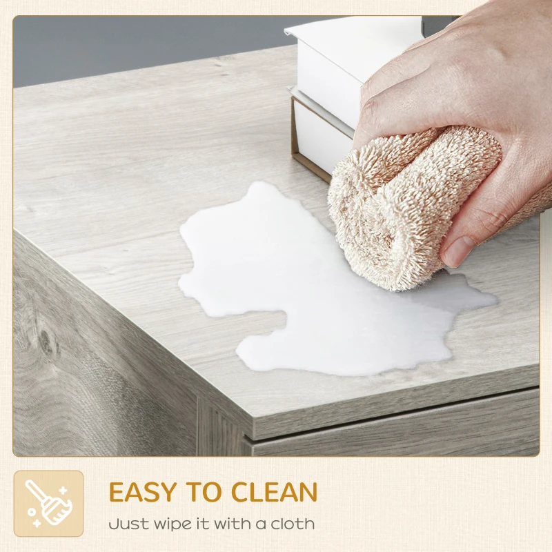 PawHut Dog Crate Furniture with Cushion, 2 Doors, Storage, Dog Kennel End Table for Small Medium Dogs, Grey