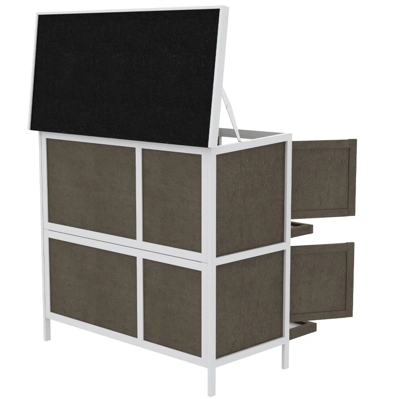 PawHut Wooden Bunny Hutch with Ramp, Indoor/Outdoor, Brown