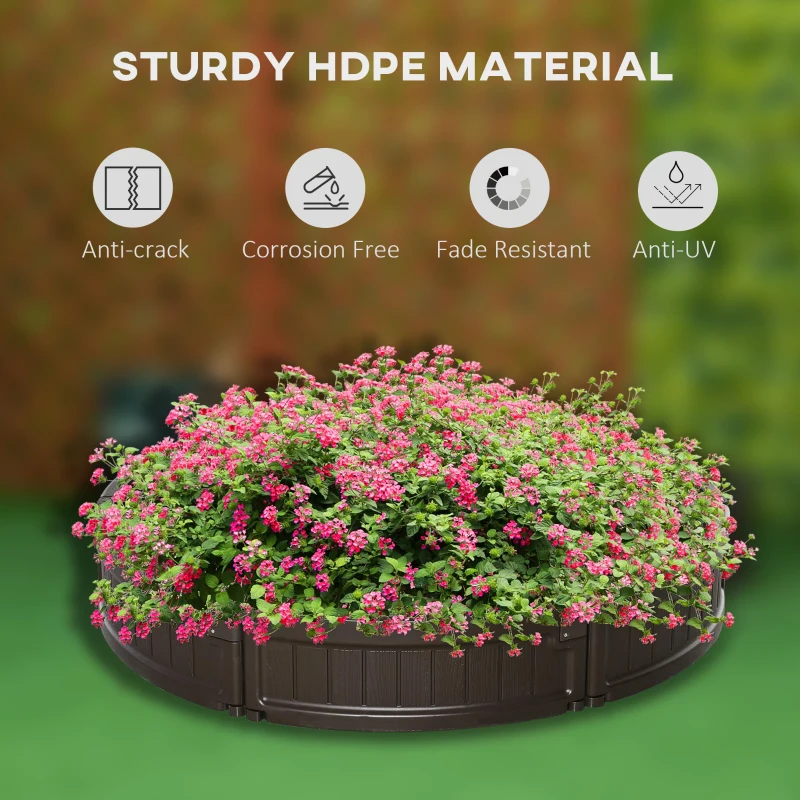 Outsunny 48" Raise Garden Bed Kit, Round Planter Box Above Ground for Flowers/Herb/Vegetables Outdoor Garden Backyard with Easy Assembly, Brown