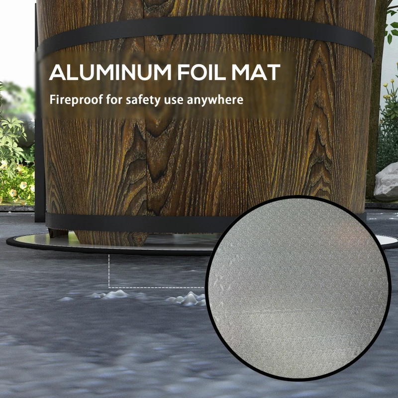 Outsunny Smokeless Fire Pit, Portable Camping Bonfire Stove with Mat for Backyard, Patio, Picnic, Magnesium Oxide, Brown