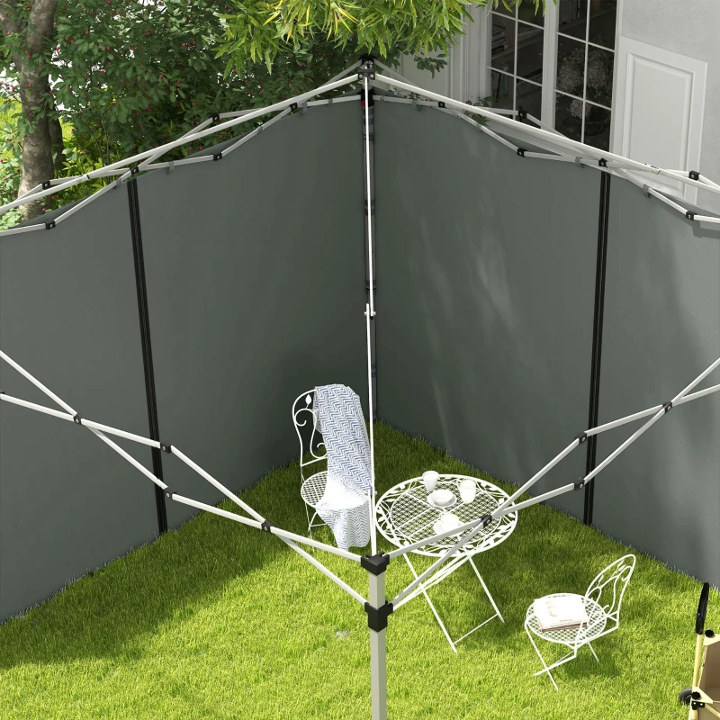 Outsunny 10' x 20' or 10' x 10' Pop Up Canopy Sidewalls, 2 Pack Gazebo Side Panels, Sides Replacement, with Zipped Doors