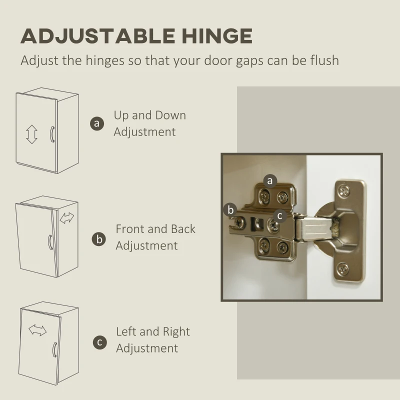 HOMCOM Sideboard Cabinet, Buffet Table with 3 Doors and Adjustable Shelves for Living Room, Entryway, White