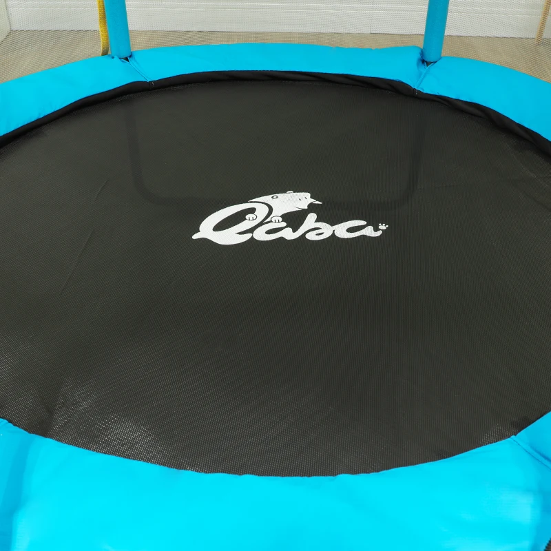 Qaba 4.6FT Trampoline for Kids with Safety Enclosure Net, for 3-6 Years Old, Gifts for Boys & Girls, Light Blue