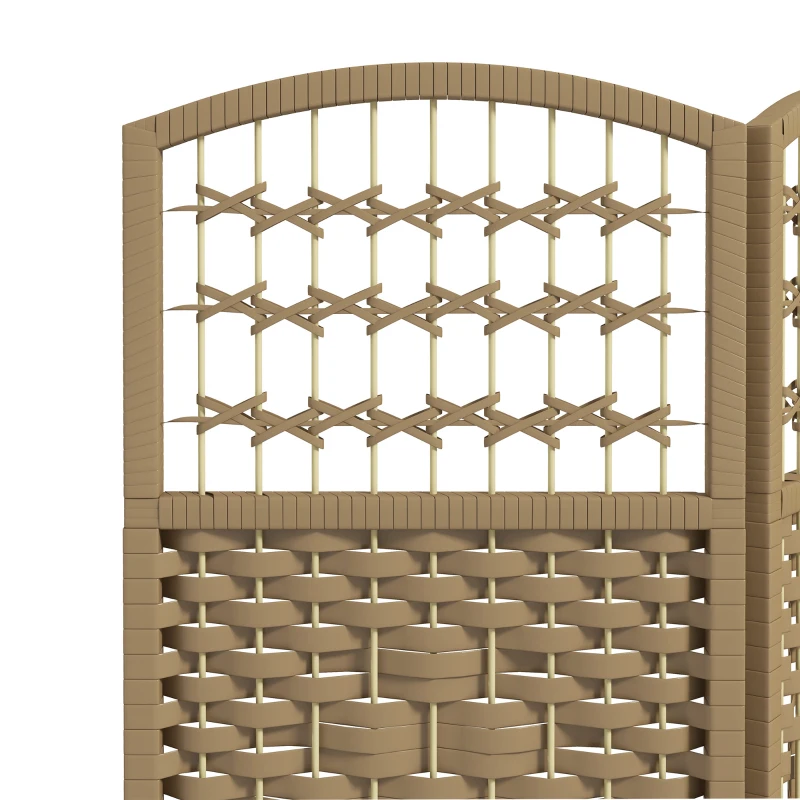 HOMCOM 6 Panel Folding Room Divider Portable Privacy Screen Wave Fiber Room Partition for Home Office Natural
