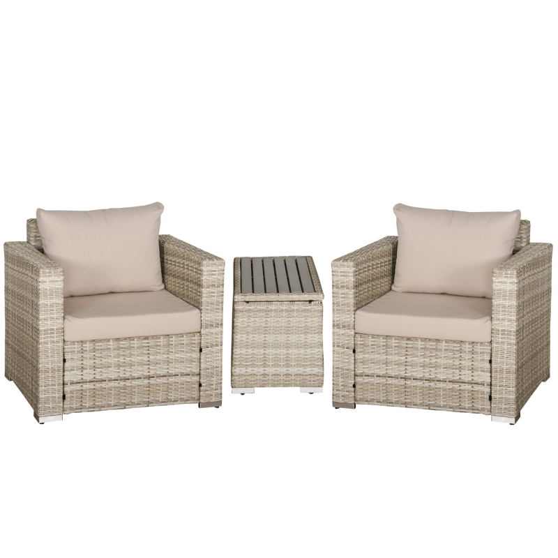 3 piece white wicker patio set