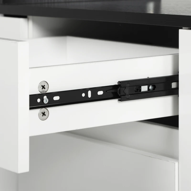 HOMCOM Sideboard Storage Cabinet with LED Lights, White