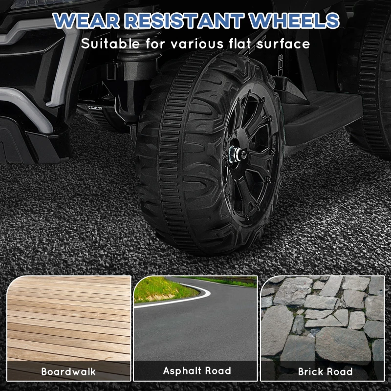 Qaba Kids ATV Quad, 6V Ride On Toy with Rechargeable Battery, Light, Music, Forward & Reverse for Toddlers, Black