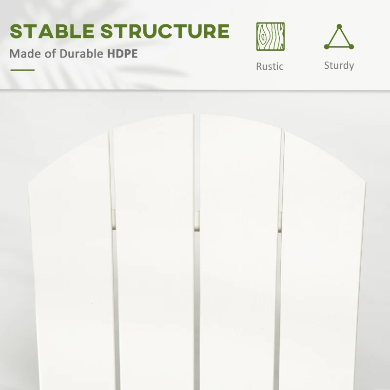 Outsunny Outdoor Rocking Chair, HDPE Adirondack Porch Rocker Chair for Garden, Patio, White