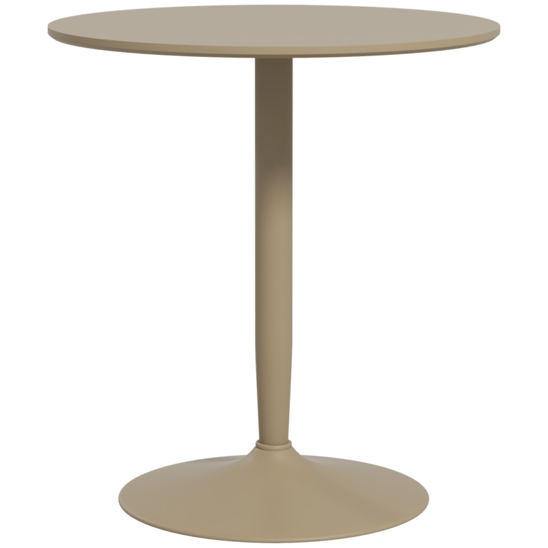 HOMCOM Modern Kitchen Table for 2 People, Round Dining Table with Steel Base for Living Room, Dining Room, Light Brown