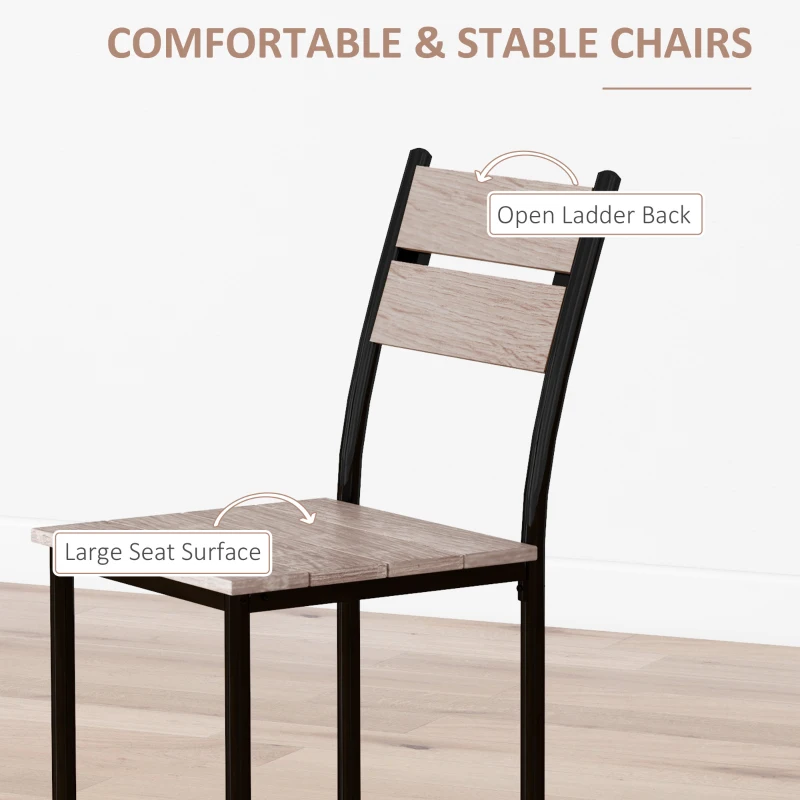 HOMCOM 5 Piece Dining Table Set for 4, Modern Kitchen Table and Chairs, Dining Room Set for Breakfast Nook, Small Space, Apartment, Space Saving