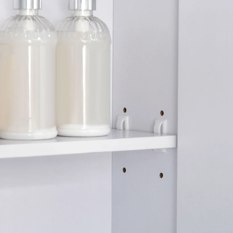kleankin Wall Mounted Bathroom Medicine Cabinet with Mirror and Adjustable Shelves, White