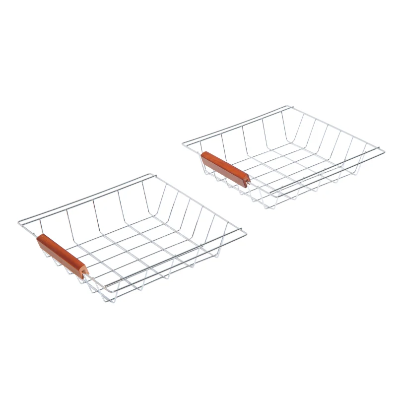 HOMCOM Rolling Kitchen Trolley Cart 4 Tier Storage Wooden Table Rack 2 Drawers Baskets Countertop