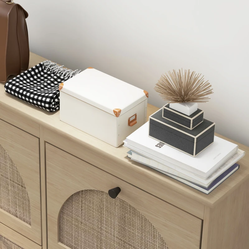 HOMCOM Shoe Cabinet for entryway, Shoe Storage Cabinet with 4 Flip Drawers and Adjustable Shelves for 20 Pairs of Shoes, Oak