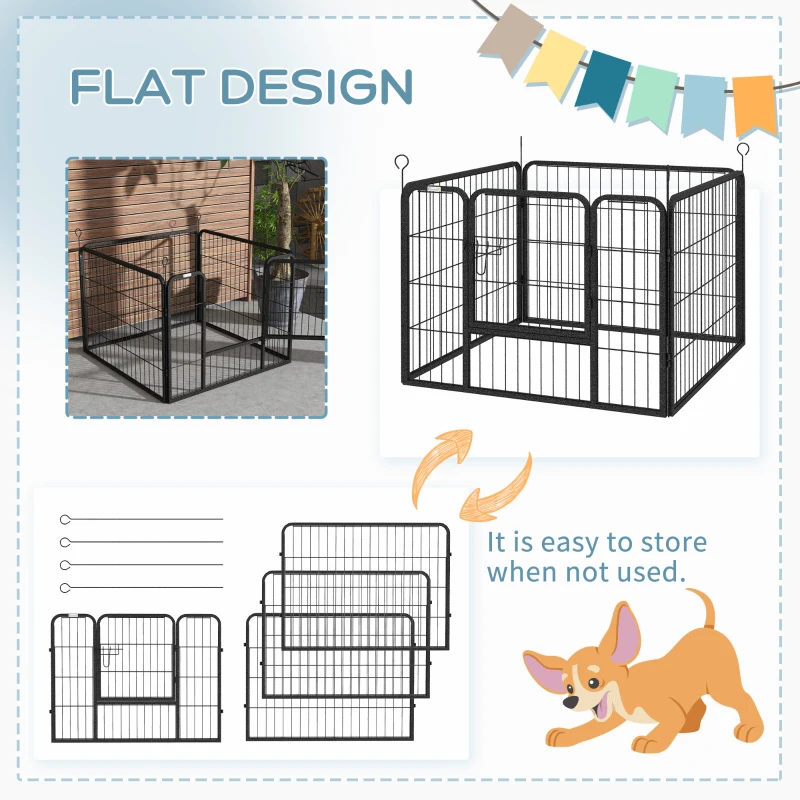 PawHut Metal Pet Playpen with Gate Indoor Outdoor for Small Animal