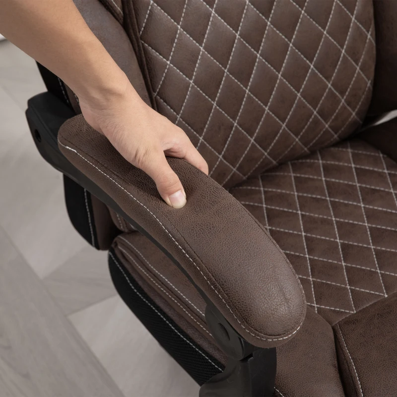 HOMCOM Executive Office Chair with footrest, High Back Desk Chair, Reclining Swivel Chair, Dark Brown